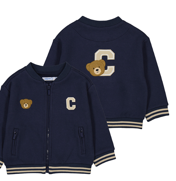 Mayoral Teddy Print Baseball Style Jacket Style 2426 - Blue